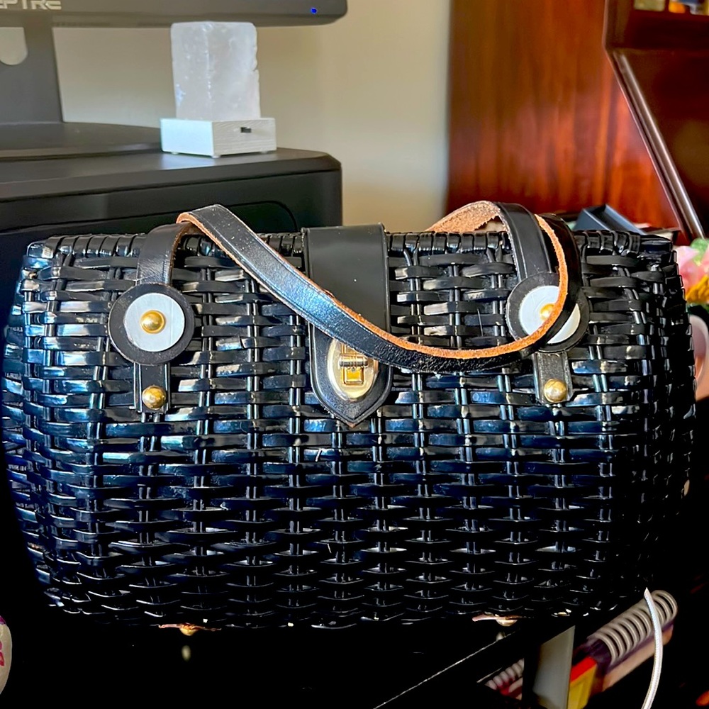 Black Straw Purse